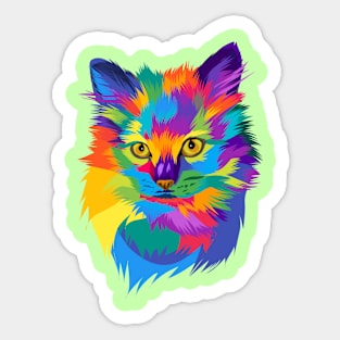 Colorful cute cat Sticker